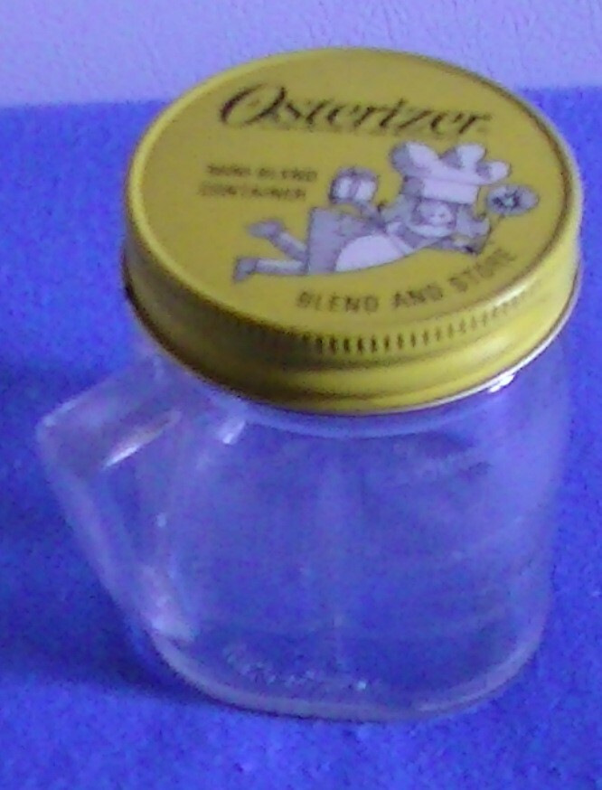 Set of 4 Vintage Glass & Plastic Storage Bottles - Retro Kitchen