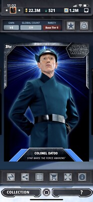 Topps Star Wars Digital Card Trader Tier 8 - Laser Burst Blue Colonel Datoo - S3