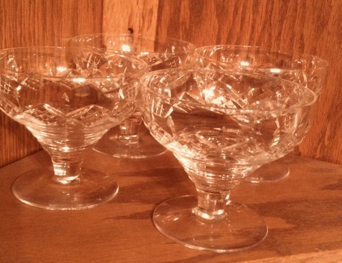 Stuart England Crystal Canterbury Dessert Drink Glasses 6 Ounce. Set 4 LOT 'B' - Picture 4 of 9