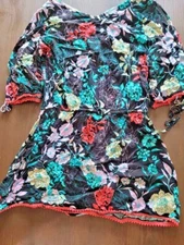 Bar III Rose Garden Multi Color Beach Cover Up Size Small