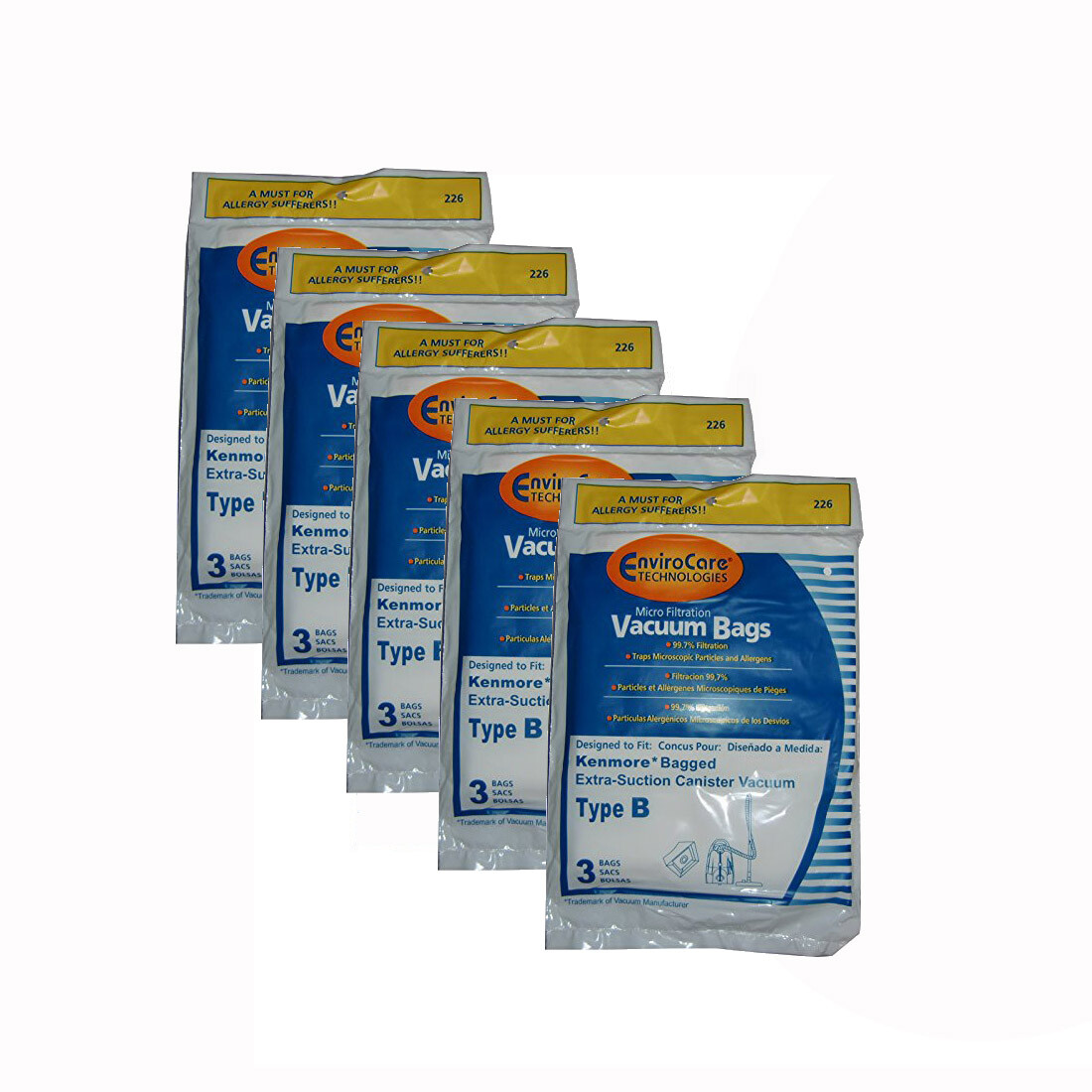 15 Type B Kenmore 24196 85003 634875 Allergen Vacuum Bags Extra Suction Galaxy eBay