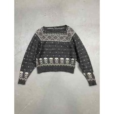 Vintage Grey Hysteric Glamour Skull Mohair Sweater