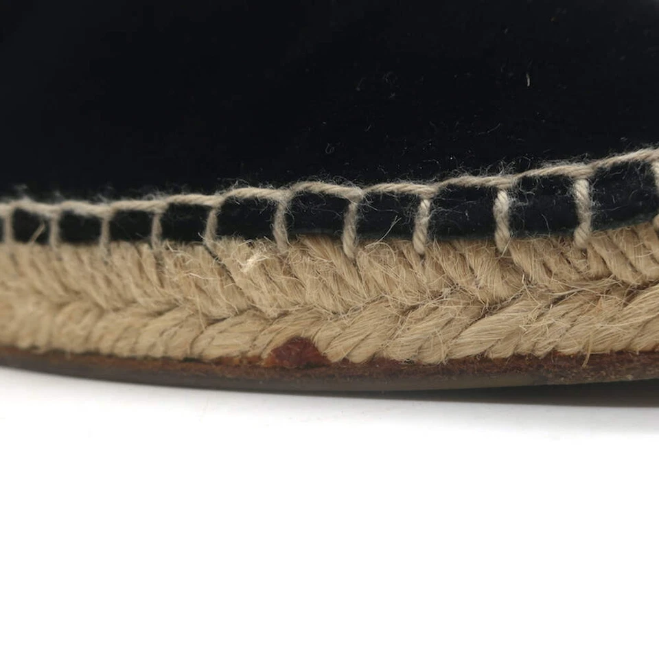 Alpargatas Dolce & Gabbana Cristal Bordado Cruzado Terciopelo Negro Talla 9 Foto 2 de 4