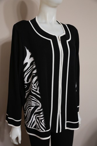 Exclusively MISOOK Zip Front Blouse Jacket Woman Plus Silk Panels 2X - Picture 2 of 4