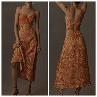 Farm Rio x Anthropologie V-Neck Cutout Maxi Dress