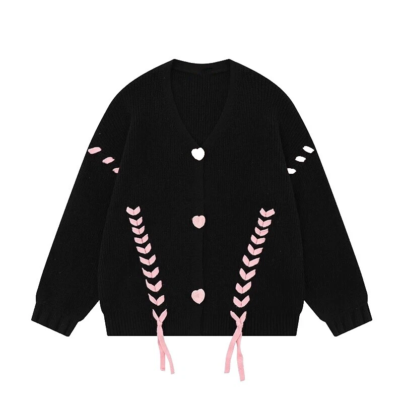 Suéteres para mujer cárdigan acrílico corazón