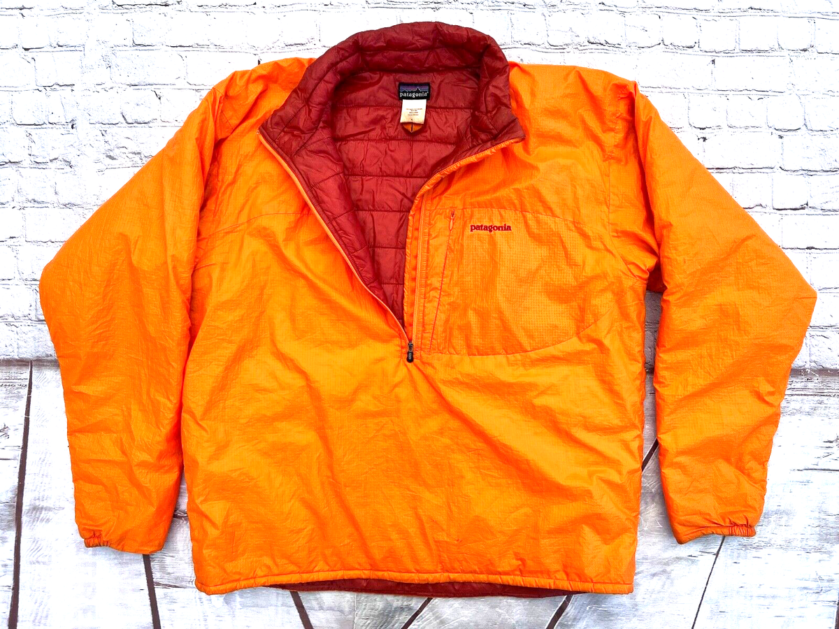 ジャケット・アウター patagonia micropuff pullover L Vintage Mens Orange PATAGONIA Micro Puff 1/2 Zip Pullover