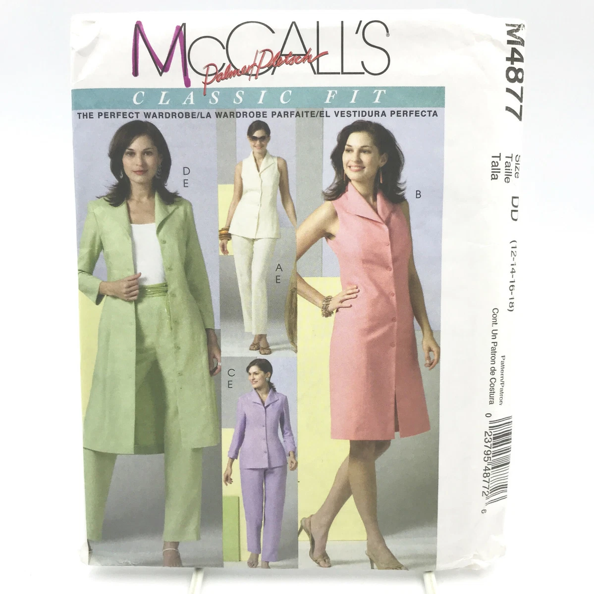 McCalls 4877 Top Dress Duster and Pants Size 12 18 Uncut Pattern Classic