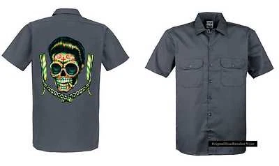 Worker Shirt Gris Greaser Rockabilly Tattoo 50 Stylemotiv Blades Sonar - Photo 1/2