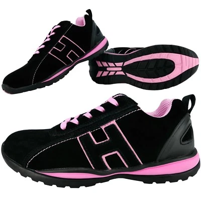 Arbeitsschuhe Sicherheitsschuhe Schwarz Rosa Stahlkappe Leder Gr. 36 - 41 Damen - Bild 1 von 4