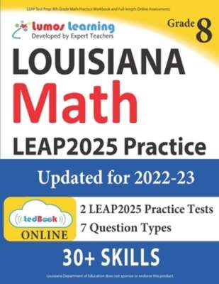 LEAP Test Prep: 8th Grade Math Practice Workbook and Full-length Online: New