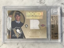 2005/06 FLEER ULTRA ROOKIES UNIFORMITY WHITE JERSEY RC SIDNEY CROSBY BGS 9.5