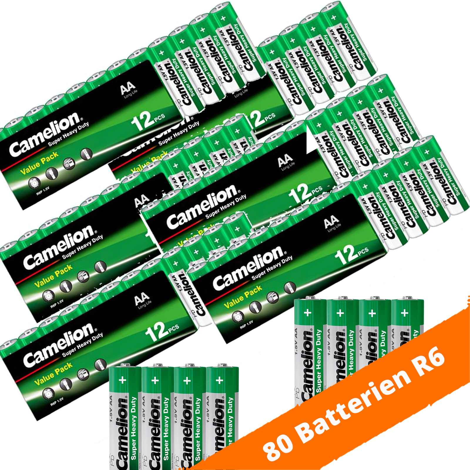 80 Stück Camelion Aa Batterien 1,5v Super Heavy Duty Long Life