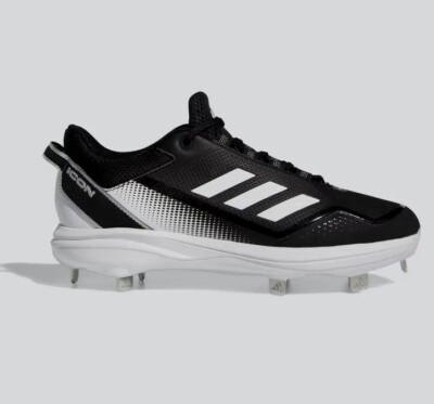 Adidas Icon Mens Metal Baseball Cleat Shoe Core Black White FZ1558 Size  12 NWT