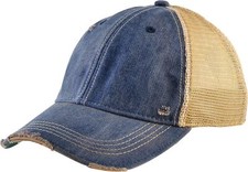 Vintage Distressed Baseball Cap   Unstructured Fit Adjustable One Size, Royal
