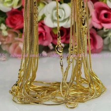 Wholesale 10pcs/20pcs Gold Plated 1mm Snake Chain Necklace 16",18",20",24",26"