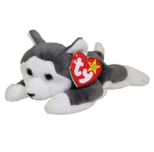 TY BEANIE BABY NANOOK THE HUSKY PE 96 STAMP RETIRED 4104 BEAN BAG PLUSH TOY NEW