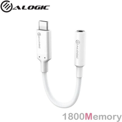 Alogic Elements Pro USB-C Male to 3.5mm Audio Female Adapter 10cm Cable White
