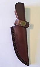 NEW BROWN LEATHER  4 1/4" HUNTING KNIFE SHEATH ONLY FREE S&H