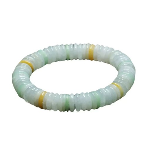 Natural Grade A Jade Jadeite Lucky Men Women Best 9Mm Flat Beads Bracelet - Picture 5 of 5