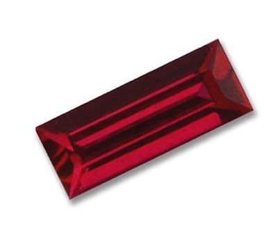 Lab-Created Ruby Baguette Faceted Bright Red (3x2mm-6x3mm 7x5mm)