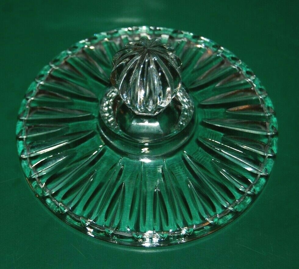 Vintage Heavy Cut Crystal Glass Bowl Candy / Cookie Jar Ice Bucket