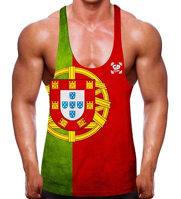 PORTUGAL FLAGGE GEWICHTHEBEN WESTE STRINGER RACERBACK BODYBUILD MÄNNER FITNESSSTUDIO TRAINING