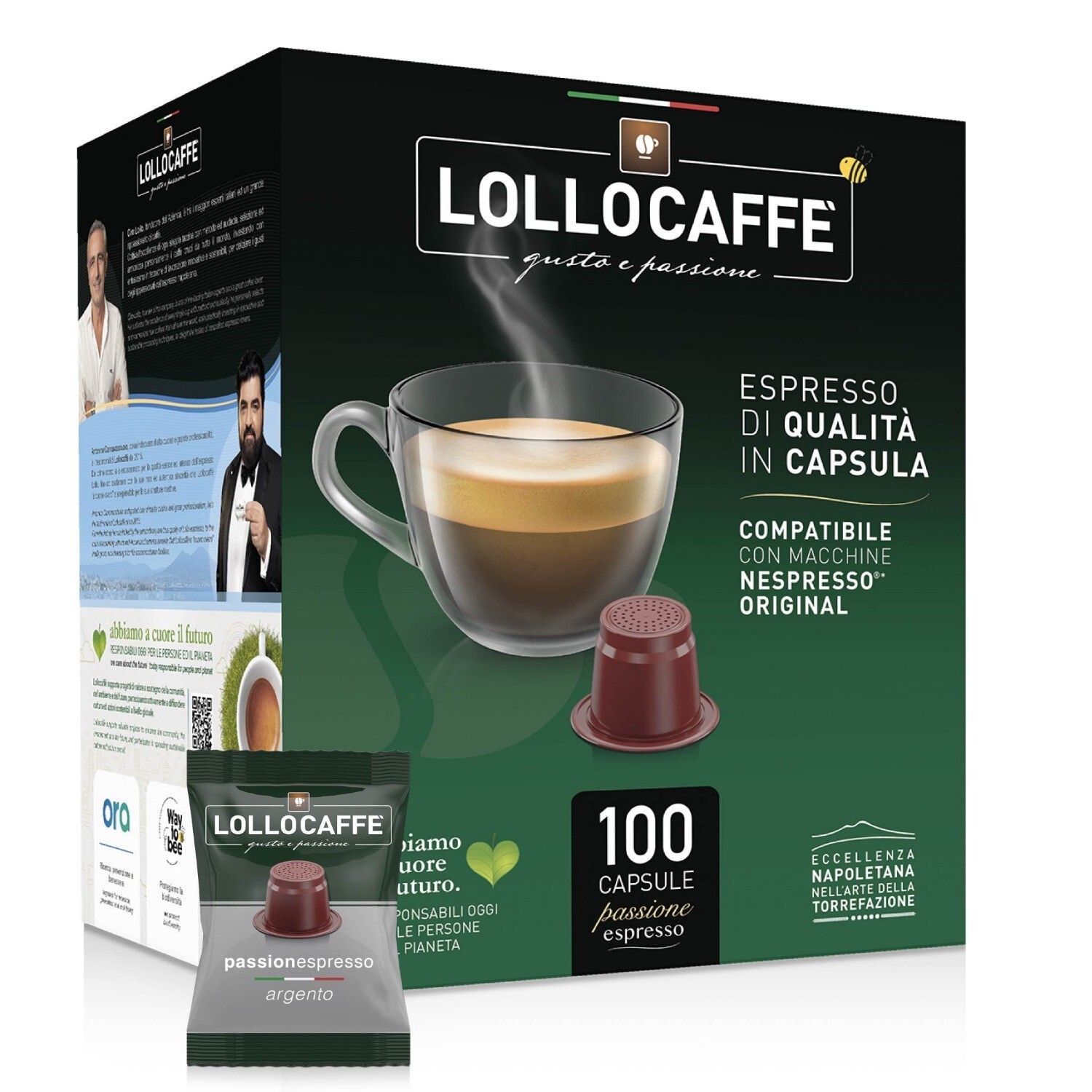 Capsule Caffè Lollo Nespresso Miscela Argento Compatibili con Macchine Nespresso