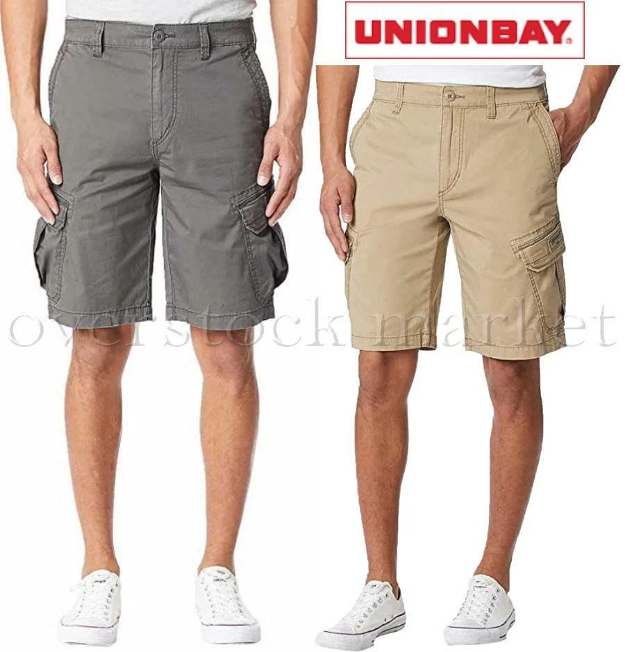 NEW MEN'S UNIONBAY FLEX WAIST CARGO SHORTS! STYLE Y18QYYD VARIETY!