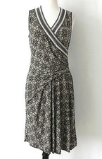 Studio M Dress Sleeveless Jersey Faux Wrap Ruched Waist Pullover Size M