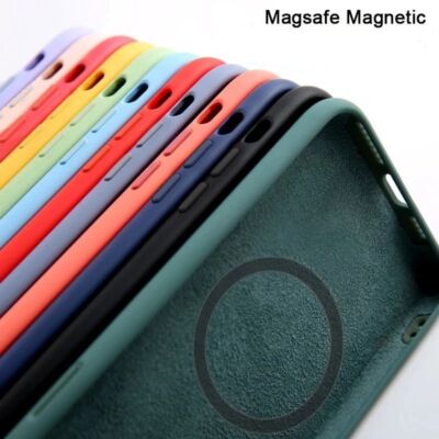 Silikon Case Hülle für Apple iPhone 15 Schutzhülle Alcantara Mag-Safe Stoßfest