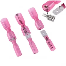 200PCS 22-18 AWG Heat Shrink Spade Crimp Terminals Male&Female Wire Connectors