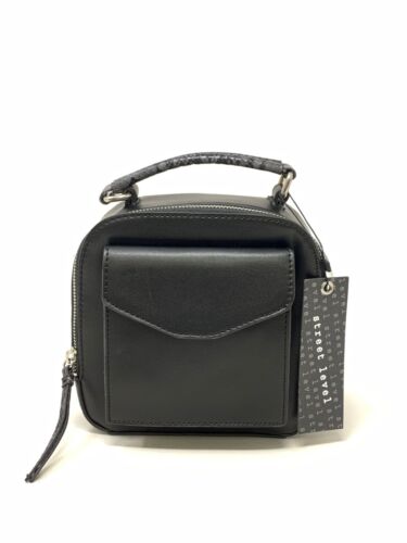 Mochila de hombro para mujer Street Level negra con cremallera a presión 9144 - Imagen 2 de 7