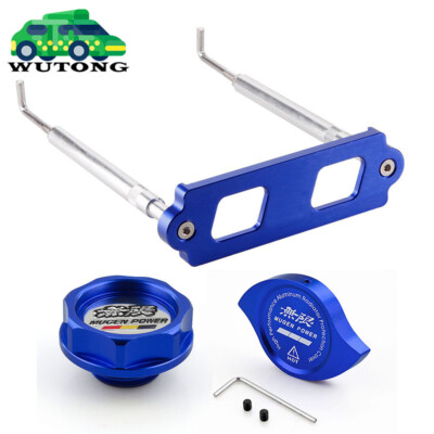 #ad #ad Blue Oil Filler Cap Radiator Cap Cover Battery Tie Down For Honda For Acura $27.85