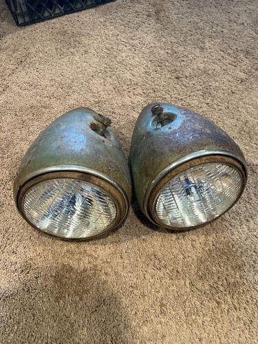 1930’s Dodge Plymouth Billet Torpedo Headlights Pair - Picture 1 of 10