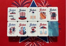 2026 Blue American Mahjong Game Set, 160 Mah Jong Tiles  Free storage Bag