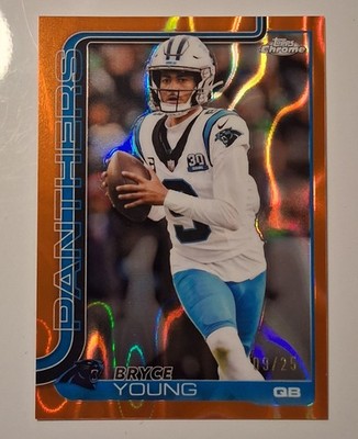 #9/25 Bryce Young 2025 Topps Chrome Orange Lava Refractor 40 Jersey Number Match