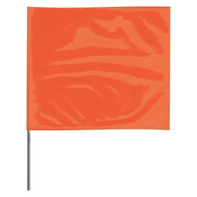 Marking Flag, Vinyl, 18'' Wire Staff, Blank, 18'' L., 100 Pk, 4518Og-200