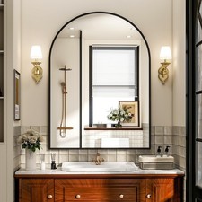 Arch Bathroom Mirror, 24x36 inch Arched Bathroom Mirror/Wall Mounted Vanity M...