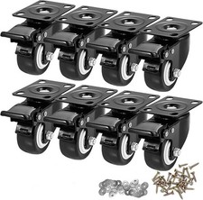 2 Inch Caster Wheels, Casters Set of 8 Heavy Duty Casters with Brake Locking