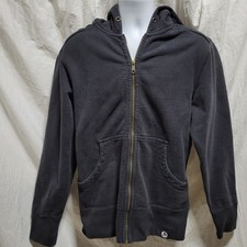 American Giant Hoodie Womens Large Black Full Zip Heavyweight Made in USA