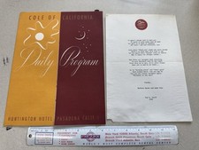 Vtg 1946 Cole of California Dress/Swimsuit Fashion Show Program With Letter