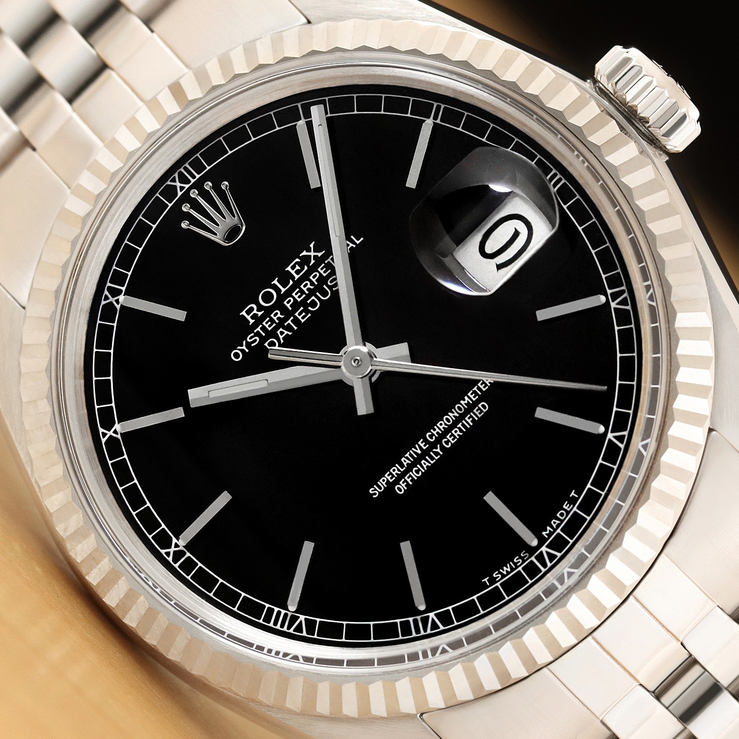 ROLEX DATEJUST 18K WHITE GOLD STEEL