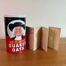 Vintage 1982 Limited Edition Quaker Oats Old Fashioned Recipe Tin Can