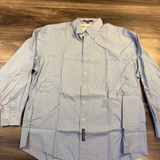 Tommy Hilfiger Men's 16 1/2 34-35 Light Blue Long Sleeve Button Front Shirt