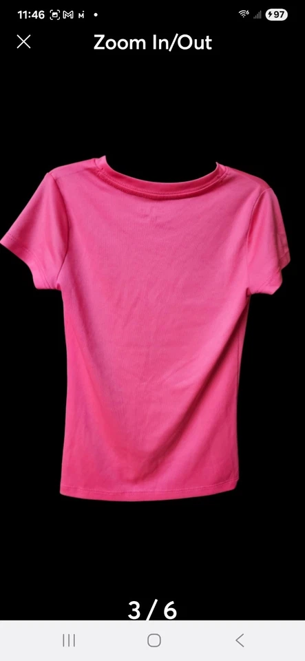 Camiseta deportiva de poliéster rosa A5-C1-012 BCG para niñas talla XS. Feroz en el campo.  3 Foto 3 de 4