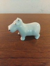 Hollohaza Hungary Vintage Porcelain Hippo Figurine Hand Painted Collectible 