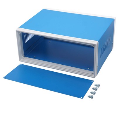 Junction Box Blue Metal Project Box DIY Electric Enclosure Case Preventive Ca...