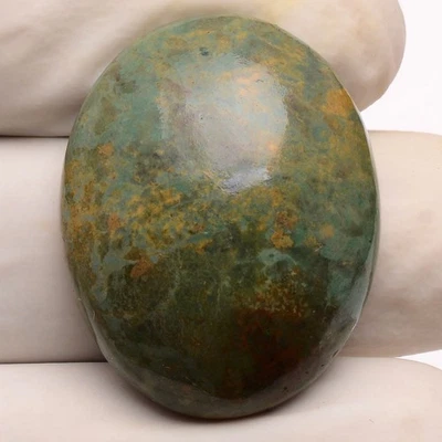 Erdig Farbtöne ~ 50.00 CT Natürlich Tibbet Türkis 31mmx24mm Oval Unbehandelt - Bild 1 von 4