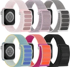 6 Pack Nylon Sport Loop Band Compatible with Apple Watch Band 38mm 40mm 41mm 42m